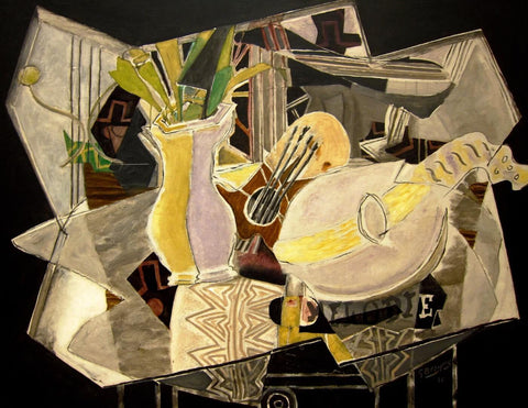 Vase, Palette, and Mandolin - Framed Prints by Georges Braque