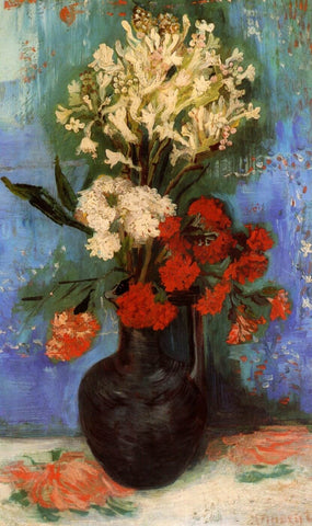 Vase With Carnations And Other Flowers (Vase Mit Nelken Und Anderen Blumen) - Vincent Van Gogh - Canvas Prints