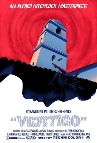 Vertigo - James Stewart - Alfred Hitchcock - Classic Hollywood Movie Minimalist Poster by Hitchcock