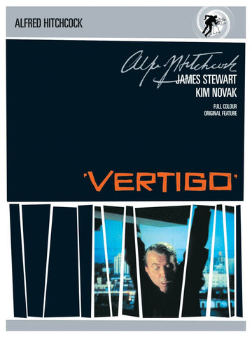 Vertigo - James Stewart - Alfred Hitchcock - Classic Hollywood Movie Poster by Hitchcock