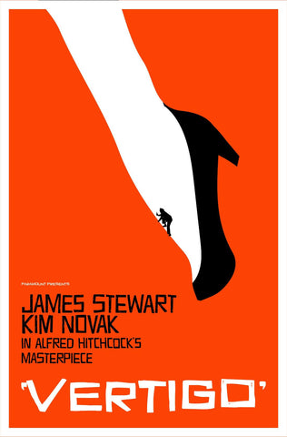 Vertigo - James Stewart - Alfred Hitchcock - Classic Movie Minimalist Poster by Hitchcock