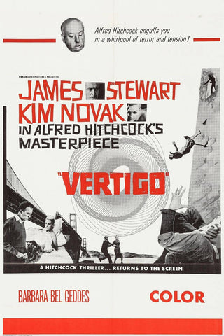 Vertigo - Kim Novak - Alfred Hitchcock - Classic Hollywood Movie Poster by Hitchcock
