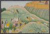 Indian Miniature Paintings - Ramayana Paintings - Vibhishana bows before Rama - Canvas Prints