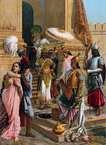 Victory of Indrajit - Raja Ravi Varma - Chromolithograph - Posters by Raja Ravi Varma