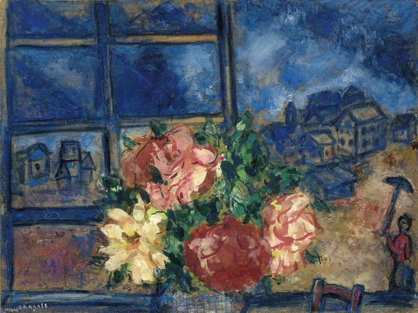 View From The Window (La Fenetre Ouverte)  - Marc Chagall Floral Painting - Posters