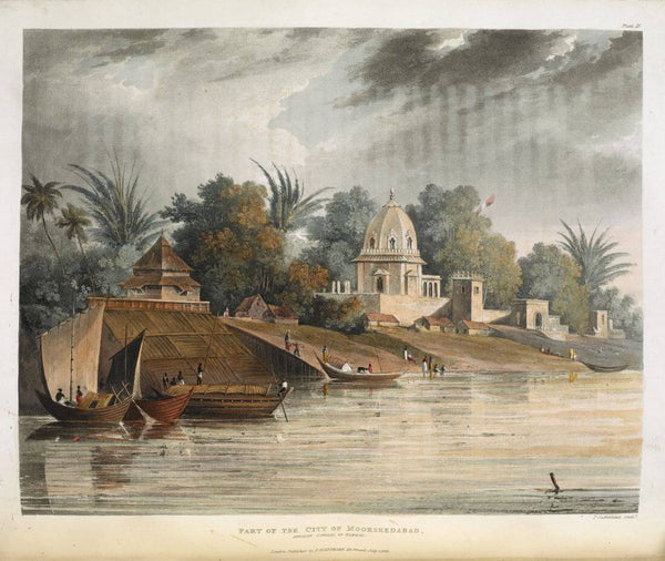 View of Murshidabad  - Old Bengal Capital - Charles Ramus Forrest- Vintage Orientalist Paintings of India - Canvas Prints