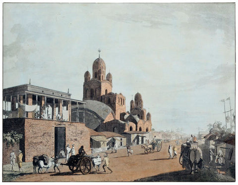 Views In Calcutta - Coloured Aquatin by Thomas Daniell - Vintage Orientalist Painting of India - Large Art Prints