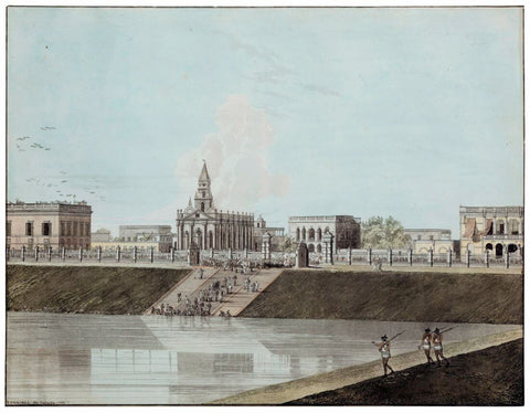 Views Of Calcutta - Coloured Aquatin by Thomas Daniell - Vintage Orientalist Painting of India - Posters