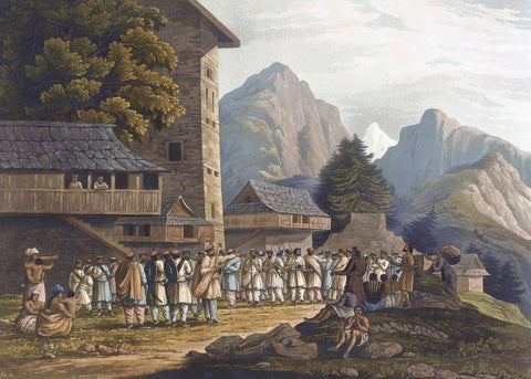 Views in the Himala Mountains - James Baillie Fraser - c 1825 Vintage Orientalist Paintings of India - Canvas Prints by James Baillie Fraser