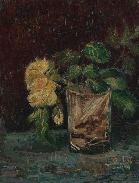 Glass with Yellow Roses - Posters