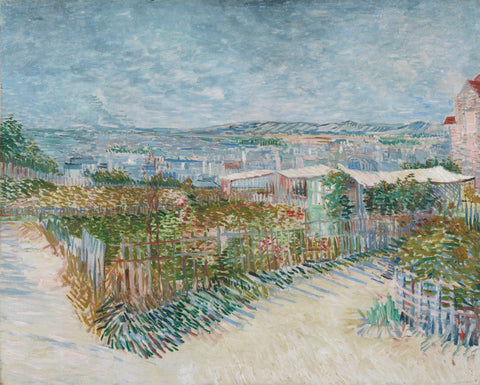 Montmartre Behind the Moulin de la Galette - Posters by Vincent Van Gogh