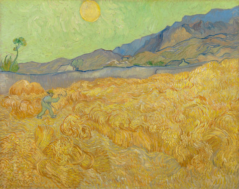Wheatfield with a Reaper - Framed Prints by Vincent Van Gogh