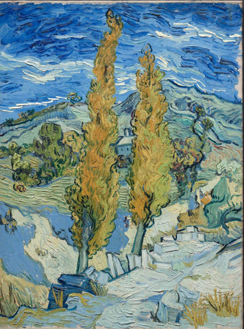 Vincent Van Gogh - Two Poplars On A Road Through The Hills by Vincent van Gogh