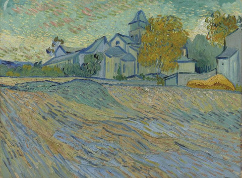 Vue de l’asile et de la Chapelle de Saint-Rémy - Large Art Prints by Vincent Van Gogh