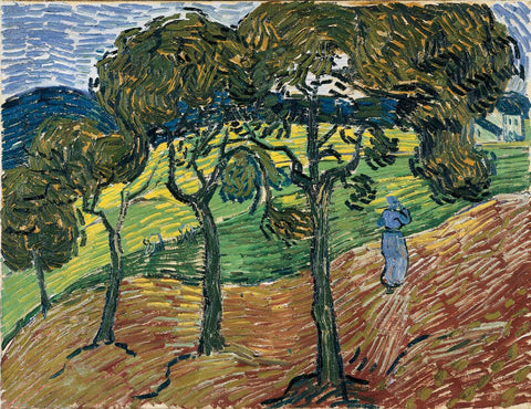 Landscape With Trees And Figures by Vincent Van Gogh