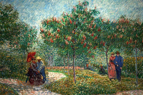 Vincent van Gogh - Couples In The Voyer Dargenson Park Spring Summer-1887 by Vincent Van Gogh