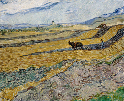 Vincent van Gogh - Enclosed Field with Ploughman - Large Art Prints by Vincent Van Gogh