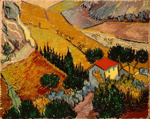 Vincent van Gogh - Landscape with house and ploughman - Framed Prints by Vincent Van Gogh