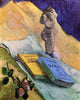 Still Life With Plaster Statuette A Rose And Two Novels - Canvas Prints