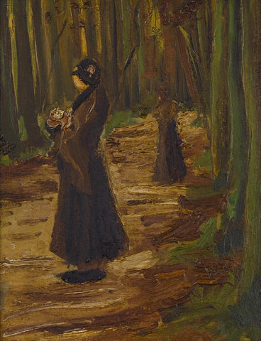 Two Women In A Wood - Vincent Van Gogh - Canvas Prints
