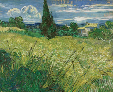 Green Wheat Field with Cypress - Large Art Prints by Vincent Van Gogh