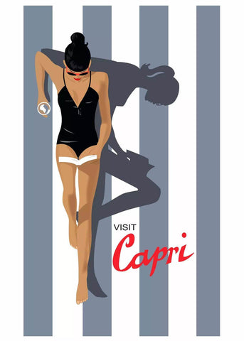 Vintage Poster - Visit Capri - Framed Prints