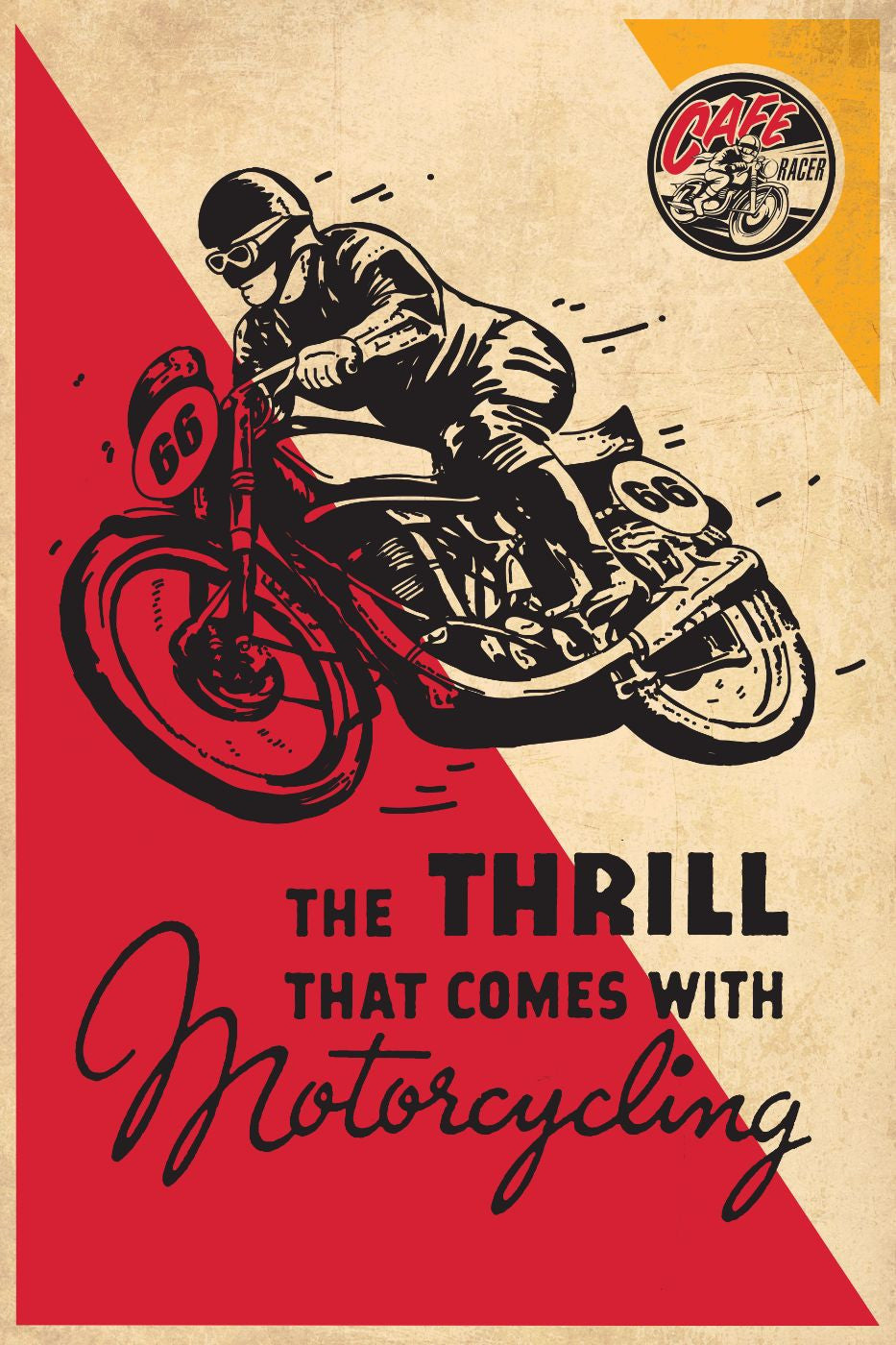 Vintage Poster - Thrill Of Motorcycling - Framed Prints by David | Buy Posters, Frames, & Digital Art | Small, Medium and Large Variants