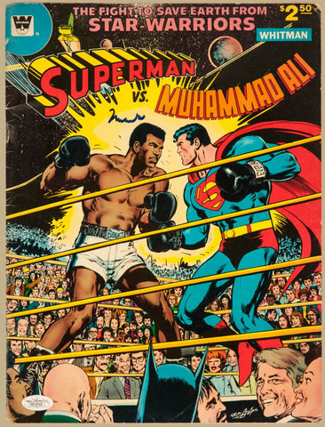 Vintage Comic Cover - Muhammad Ali vs Superman by Joel Jerry