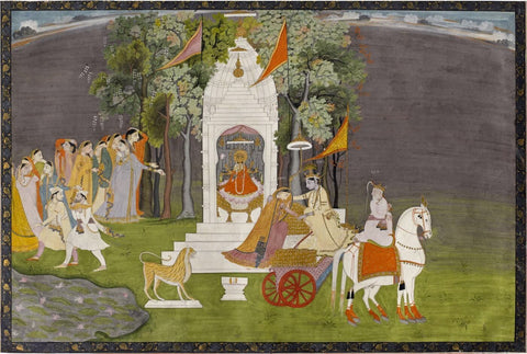 Krishna Abducting Rukmani From the Temple - Life Size Posters