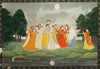 Krishna With Radha And Gopis - Guler School - Framed Prints