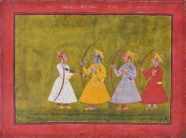 Vintage Indian Art - Ramayana - Five Folios From A Ramayana Series - Rajput Painting - Mewar - 18 Century - Large Art Prints