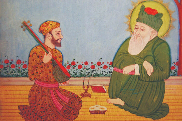 Vintage Indian Painting - Hazrat Nizamuddin Auliya With His Student Amir Khusro - Deccan Art - Art Prints