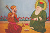 Vintage Indian Painting - Hazrat Nizamuddin Auliya With His Student Amir Khusro - Deccan Art - Framed Prints