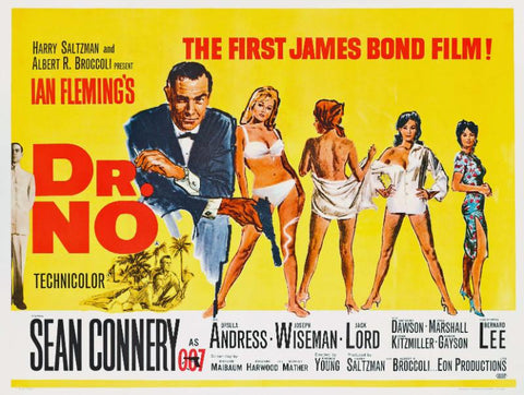 Vintage Movie Mitchell Hooks Art Poster - Dr No - Tallenge Hollywood James Bond Poster Collection - Posters by Tallenge Store