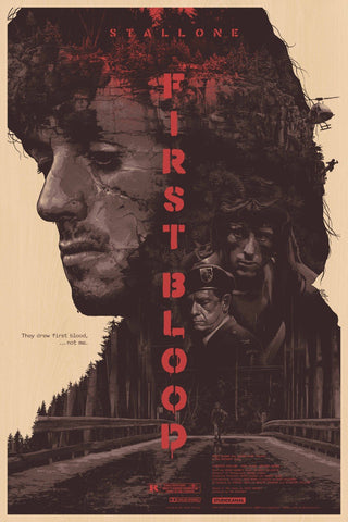 Tallenge Hollywood Collection - Vintage Movie Poster - First Blood - Sylvester Stallone by Joel Jerry