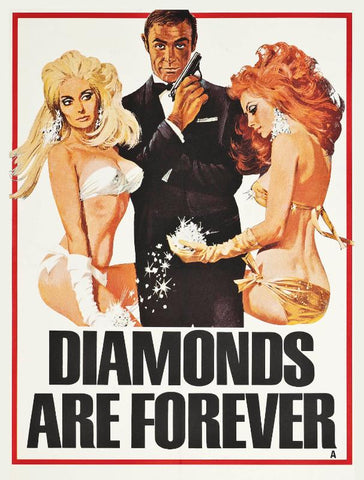 Vintage Movie Robert McGinnis Art Poster - Diamonds Are Forever - Tallenge Hollywood James Bond Poster Collection - Framed Prints by Tallenge Store