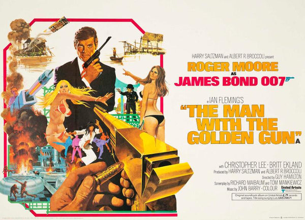 Vintage Movie Robert McGinnis Art Poster - The Man With Golden Gun - Tallenge Hollywood James Bond Poster Collection - Life Size Posters