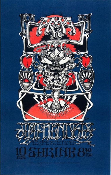 Vintage Music Concert Poster - Jimi Hendrix Experience 1973 Shrine Auditorium - Tallenge Music Collection - Art Prints