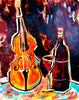 Violin And Wine - Large Art Prints