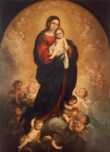 Virgin And Child In Glory - Bartolome Esteban Murillo - Canvas Prints
