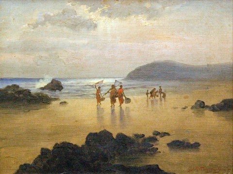 Vishakapatnam Beach - Jamini Prokash Gangooly - Art Prints