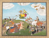 Vishnu As Varaha, The Boar Avatar, Slays Banasur, A Demon - C.1800 -  Vintage Indian Miniature Art Painting - Large Art Prints