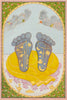 Vishnu’s Feet As Objects Of Worship, Kangra -  C.1810–20 - Vintage Indian Miniature Art Painting - Posters