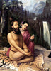 Vishvamitra and Menaka - Raja Ravi Varma Oleograph Print - Indian Masters Painting - Posters