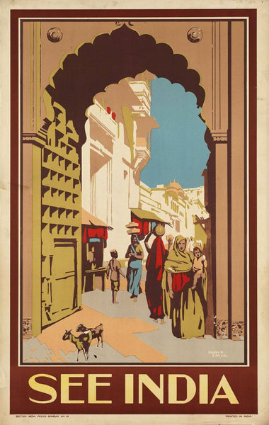 Visit India - 1930s Vintage Travel Poster - Art Prints