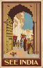 Visit India - 1930s Vintage Travel Poster - Art Prints
