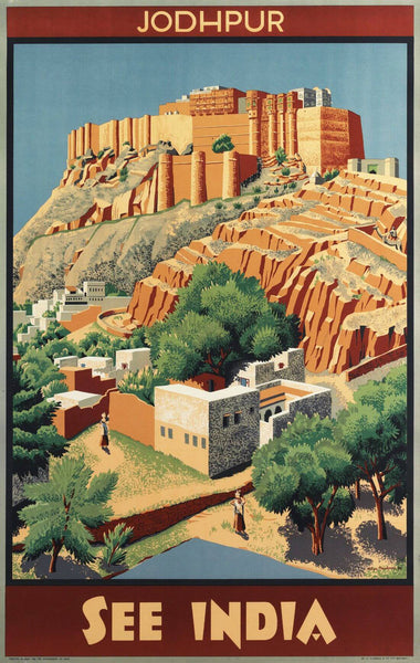 Visit India - Jodhpur - Vintage Poster - Framed Prints