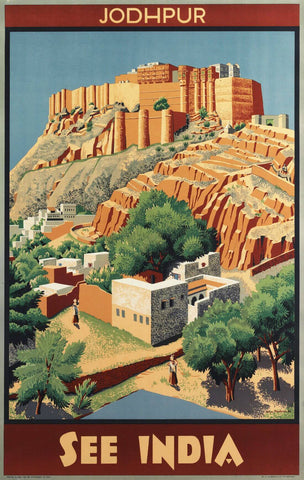 Visit India - Jodhpur - Vintage Poster - Large Art Prints