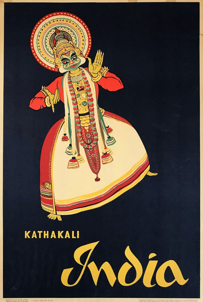 Visit India - Kathakali - Vintage Travel Poster - Posters