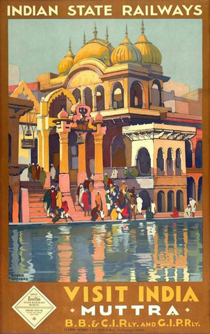 Visit India - Mathura - Vintage Travel Poster - Canvas Prints